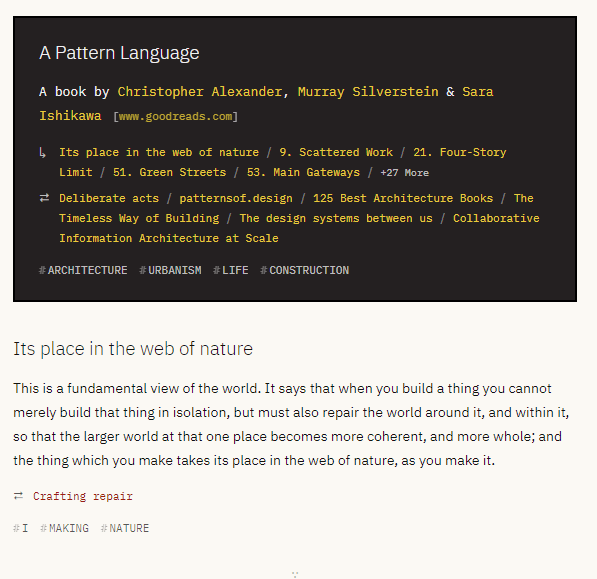 'A Pattern Language' details.