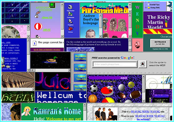 Screenshot of an old-school website.